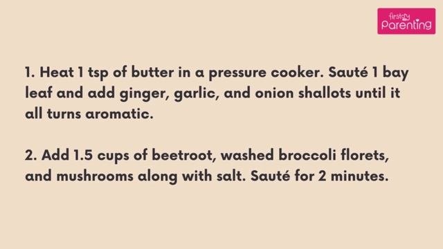 Beetroot Broccoli Mushroom Soup Recipe For Babies & Toddlers (For Babies Older Than 9 Months)