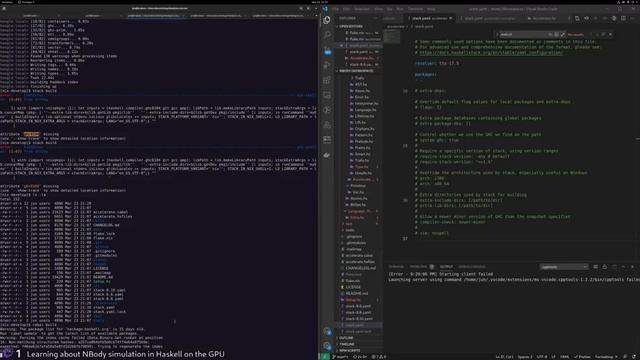 Learning about NBody simulation in Haskell on the GPU part 12