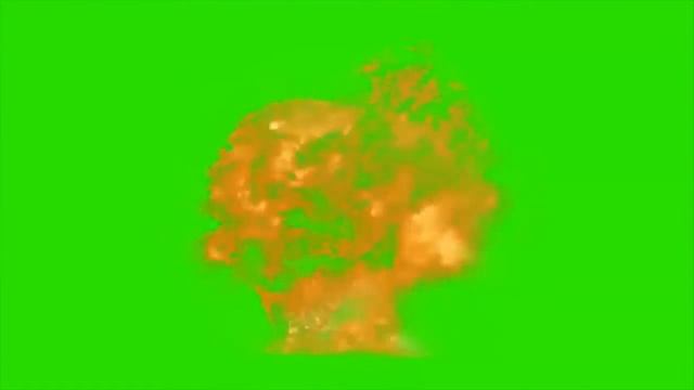 Взрыв на зеленом фоне