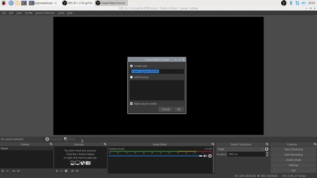 Install OBS Studio on Raspberry Pi - Screen capture, recording and streaming