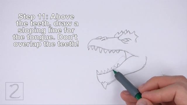 How to Draw a Dragon Head (Cartoon)