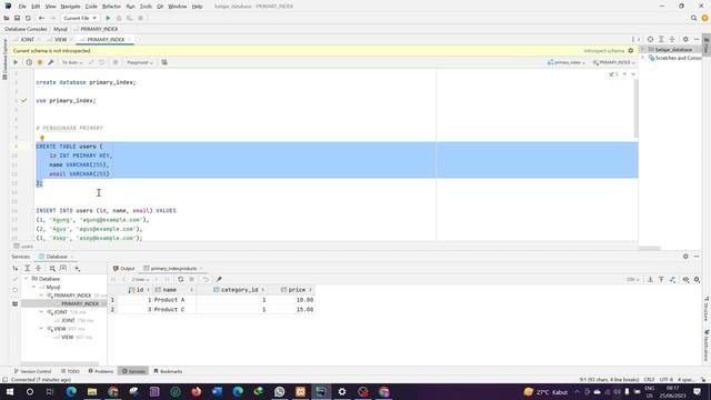 PRIMARY  INDEX - MYSQL