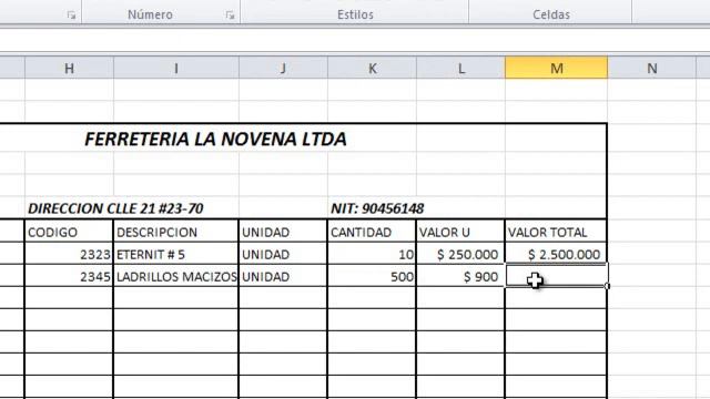 tutorial para elaboracion de factura en excel