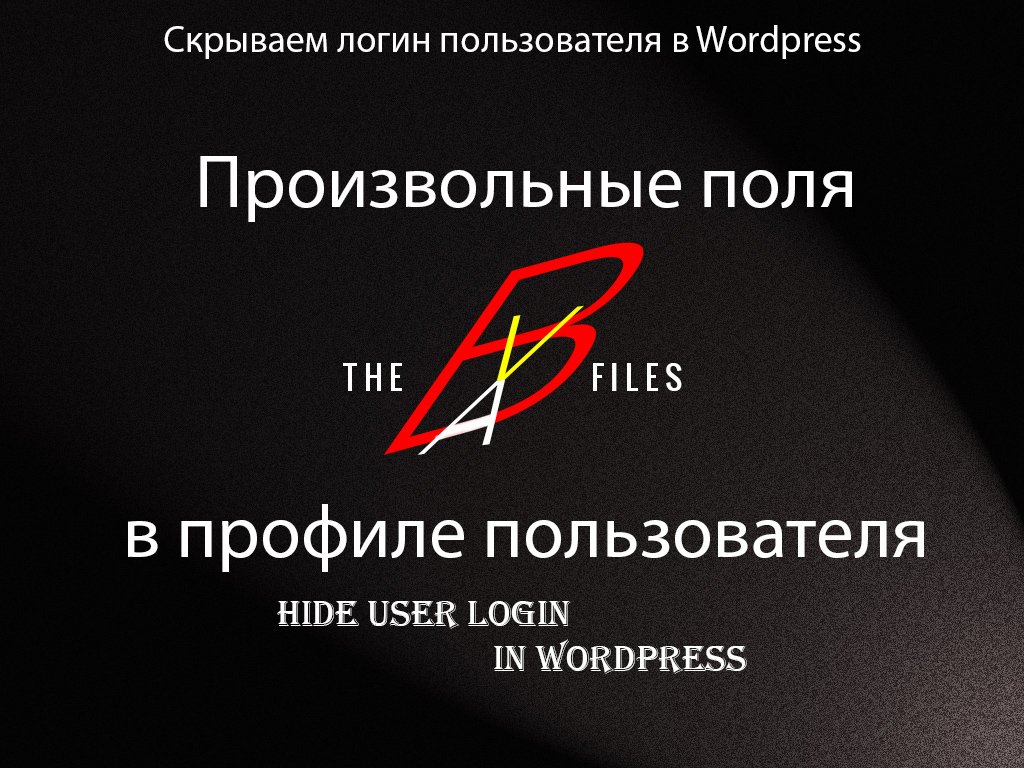 Скрываем логин пользователя Wordpress (Кастомные поля в профиле пользователя)