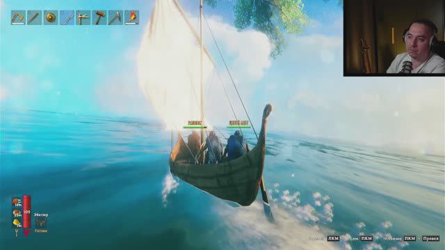 Valheim с друзьями. 04 Полку прибыло. Полная приключений добыча железа. Нарезка стрима.