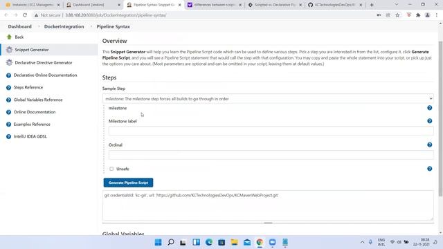 Understanding Jenkins Pipeline Jobs and Integrating Docker with Jenkins Part1.Contact +91-812399768