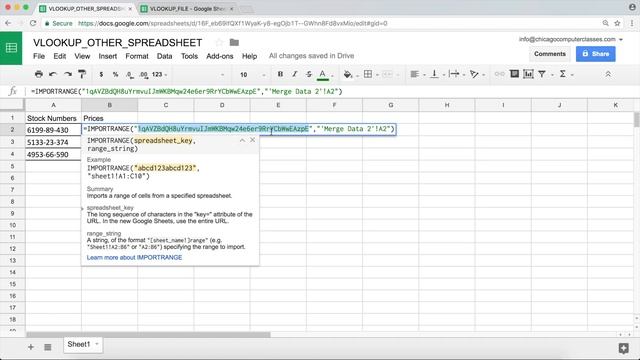 Google Sheets VLOOKUP from another Spreadsheet with IMPORTRANGE Tutorial - Part 7