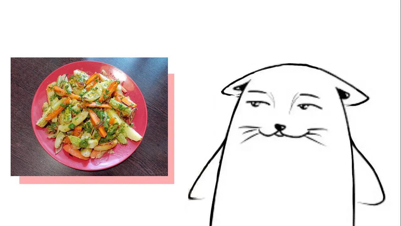 Теплый салат с кунжутом! | Рецепт в описании ♡