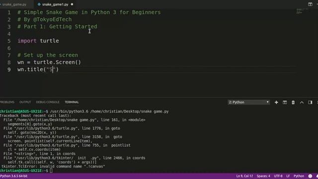 Как сделать змейку на PYTHON | Игра "Змейка" Part #1