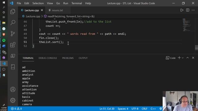 STL Forward List creation, sort, and use
