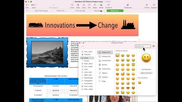 Numbers on the MacBook: Create a Reference List