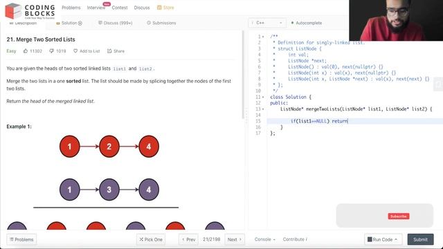 21. Merge Sorted Lists Leetcode Problem | Solution with Explanation | DSA Problem Series