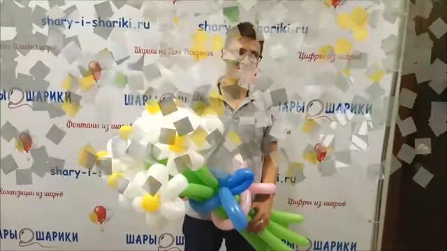 Букет ромашек из воздушных шариков