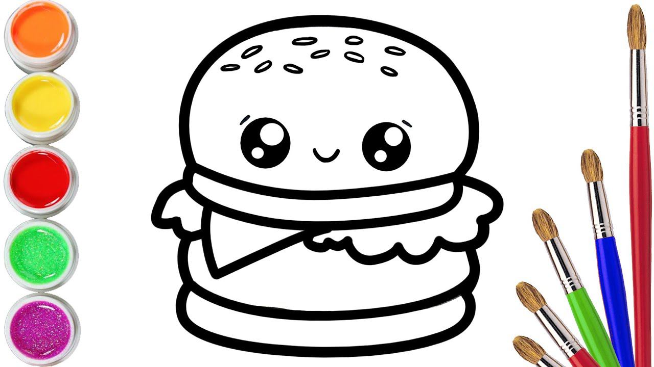 How to draw hamburgers / Gamburgerlarni qanday chizish mumkin / Como desenhar hambúrgueres