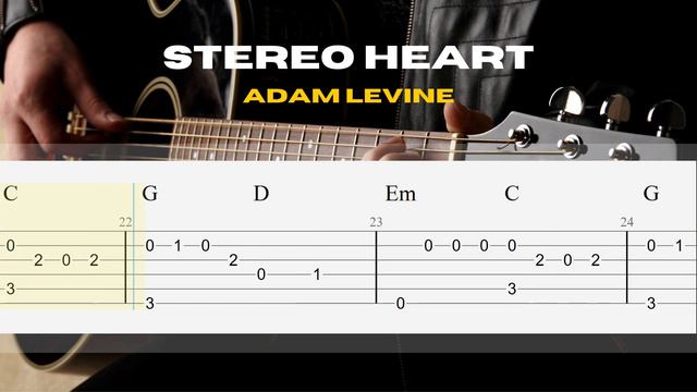 Stereo Hearts - Gym Class Heroes ft. Adam Levine | EASY Fingerstyle Guitar Lessons TAB