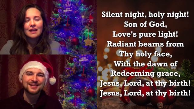 ♬ Silent Night - Christmas Carol Worship Song, Four Part Harmony Duet With Instruments