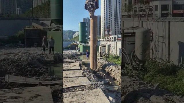 Процесс строительства обсадной сваи