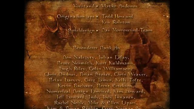 The Elder Scrolls III: Morrowind (2002) Credits/Mitwirkende