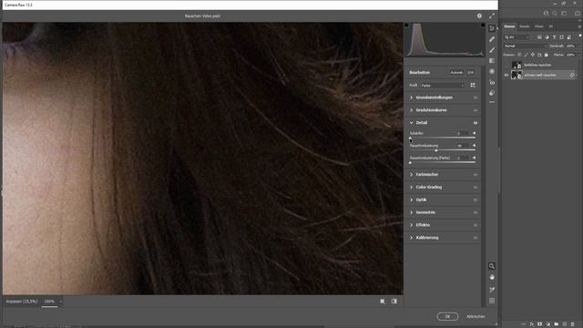 Photoshop Bildrauschen entfernen mit dem Camera Raw Filter