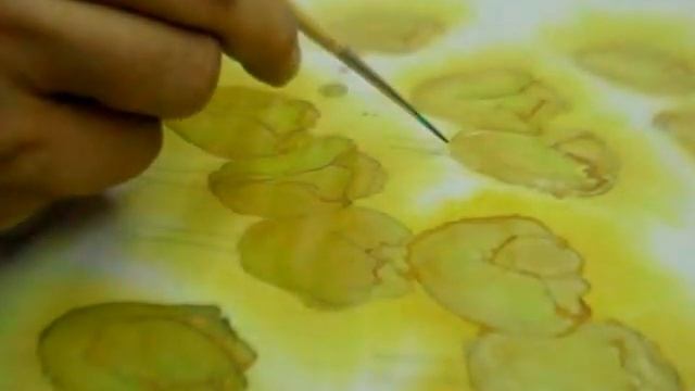 Silk painting without resist- A field of Tulips and wild flowers