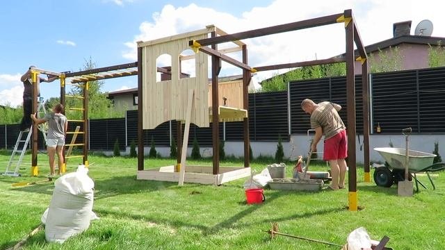 Детская площадка своими руками  установка обзор