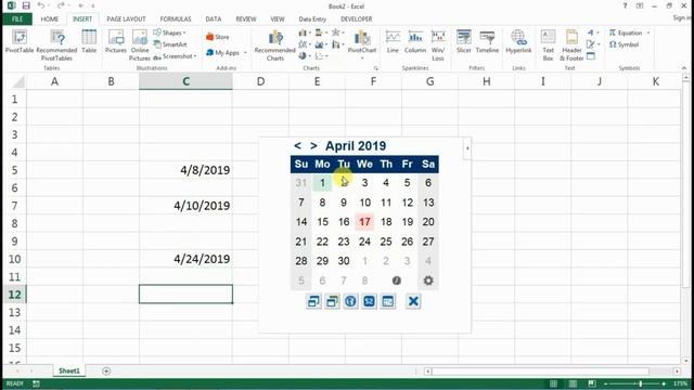 Microsoft Excel -  Date Picker