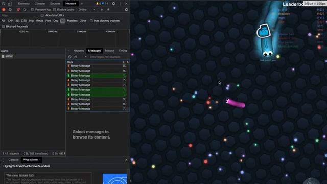 Slither.io with websocket logging