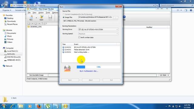 how to burn cd in power iso