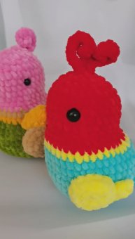 Весенние птички из плюшевой пряжи#вязаниекрючком #вязание #амигуруми #игрушкикрючком #вязаныеигрушки