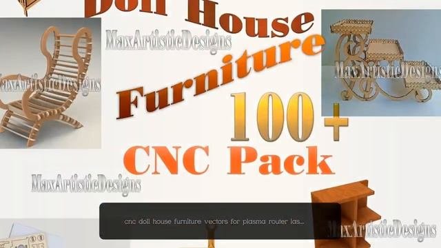 cnc doll house furniture vectors for plasma router laser cut in dxf-cdr files -Download