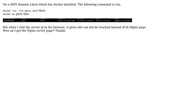 DevOps & SysAdmins: docker run nginx but can not browse to it