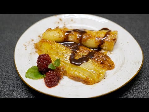 Бананы, жареные в карамели. Простой и очень аппетитный десерт.