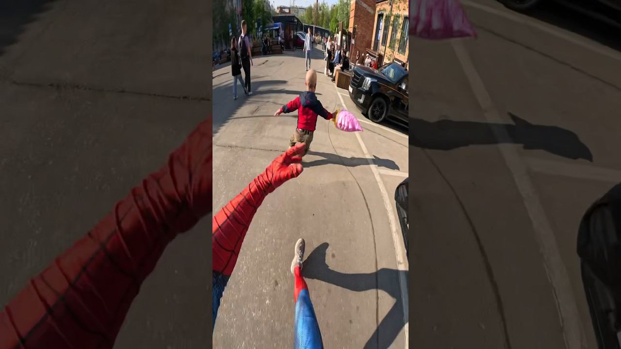 Parkour Spiderman caught the thief#shorts