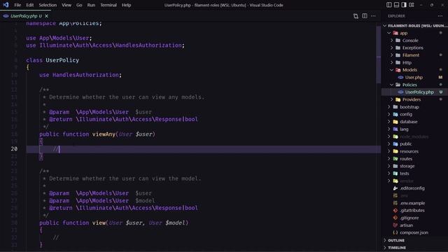 8 Create and Use the User Policy  | Laravel Filament Roles and Permissions