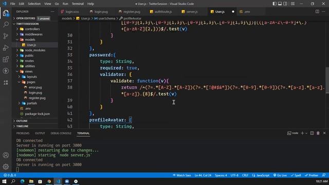 ?3. Signup & FileUpload | Full Stack Twitter Clone with Node,Express,MongoDB,Socket.io,Redis,Pug.j