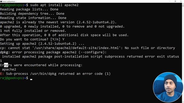 How to Fix dpkg error processing package apache2 (Hindi)