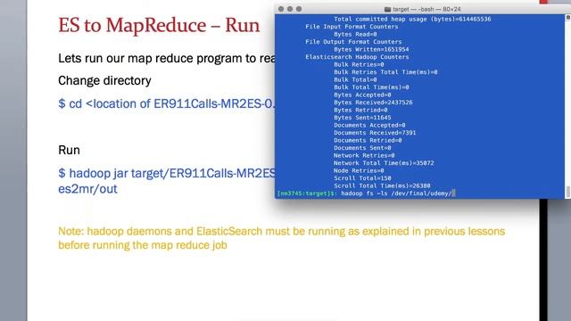 12.7 ElasticSearch Training - Run ElasticSearch to MapReduce Application to process data
