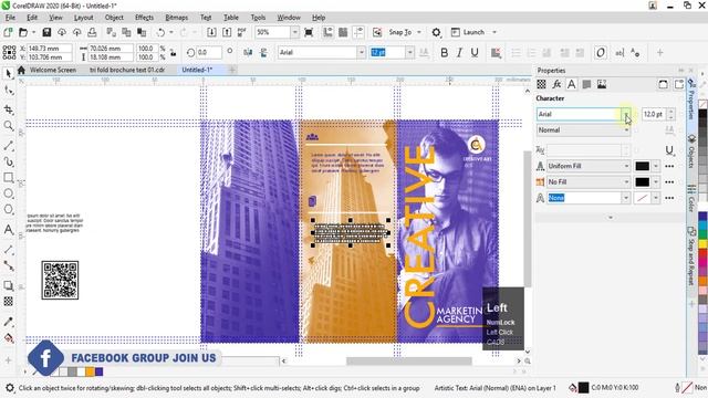 Modern Trifold Brochure double sided | Coreldraw Hindi Tutorial