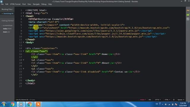Learn Bootstrap 4 Tutorial in Hindi | Bootstrap 4 Navs Menus in Hindi
