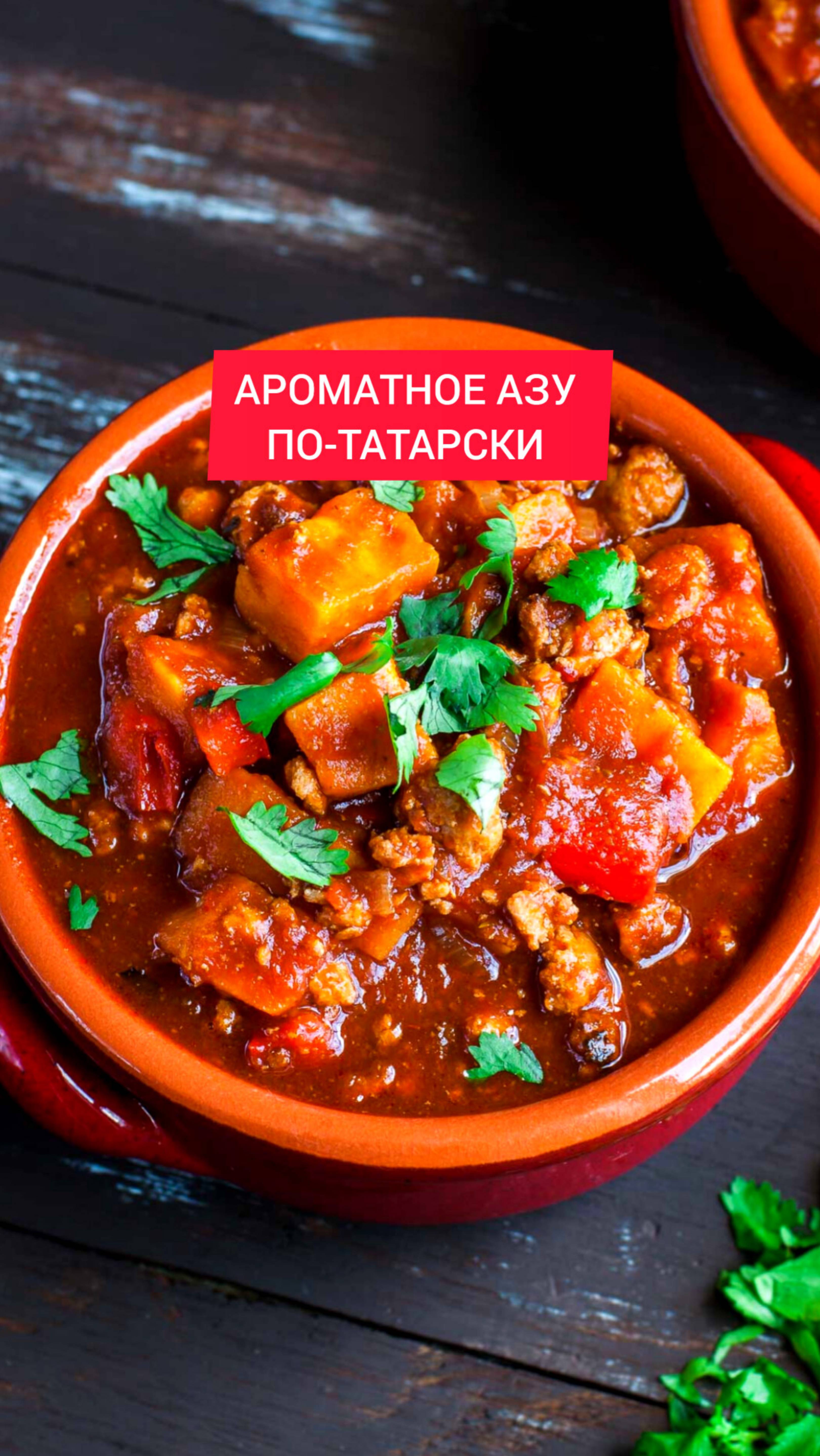 АРОМАТНОЕ АЗУ ПО-ТАТАРСКИ 

Очень вкусное блюдо, которое не оставит никого равнодушным.