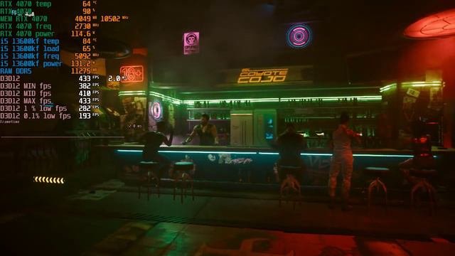 Cyberpunk 2077 I5 13600kf DDR5 5800 Cl36 (samsung) RTX 4070 720p CPU Low Benchmark DLSS FG