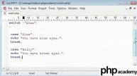 PHP Switch Statement English