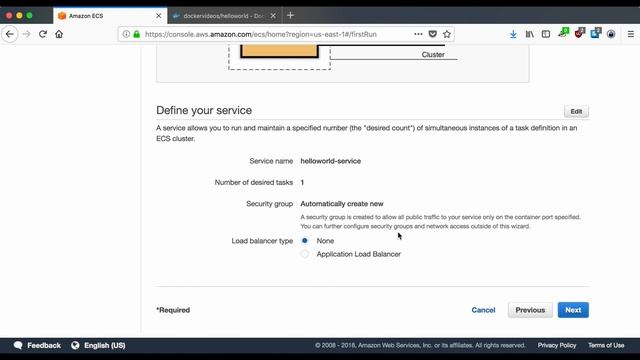 Docker Deployment into AWS Fargate's Elastic Containers