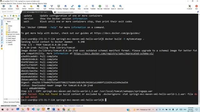 4. Docker deploy war file tomcat Dockerfile
