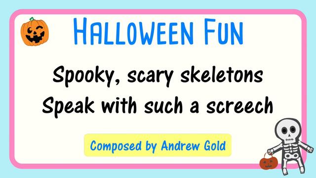 Spooky Scary Skeletons with Piano Accompaniment for Singers