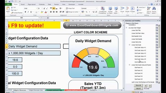 Tutorial - Changing Excel Dashboard Widget Colors