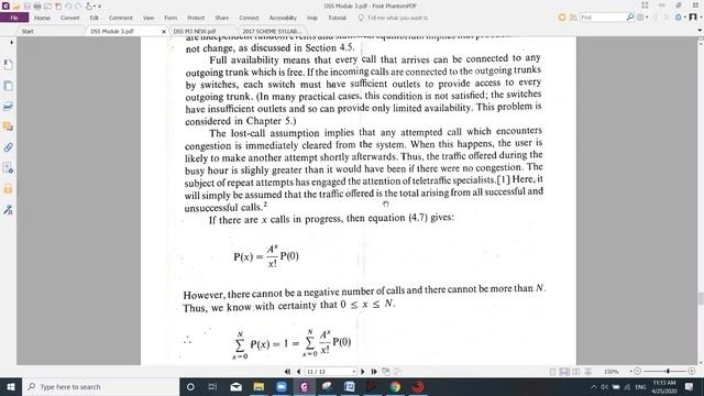 DSS 17EC654: TELECOMMUNICATIONS TRAFFIC: Lost Call System-Theory