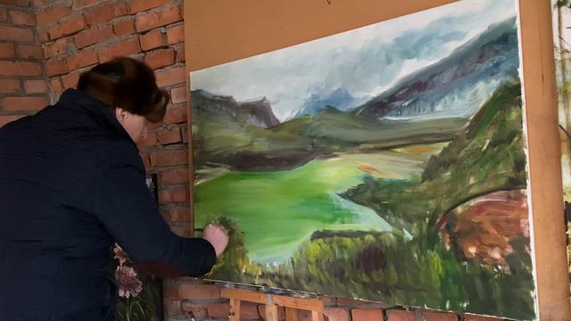 2-этап. Озеро Гижгит КБР и сказочная природа российская глубинкаМасло/холст 80 на 120ЗилавдиЯшуркае