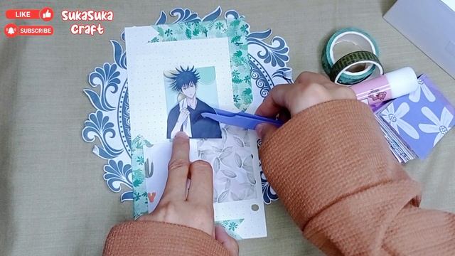 [ASMR] Anime Journal MEGUMI FUSHIGURO (Green Theme) #jujutsukaisen #journaling #scrapbooking #asmr
