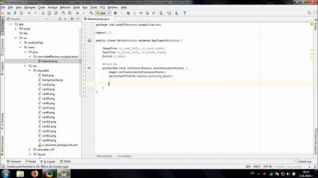 Develop simple War Card Game in Android Studio